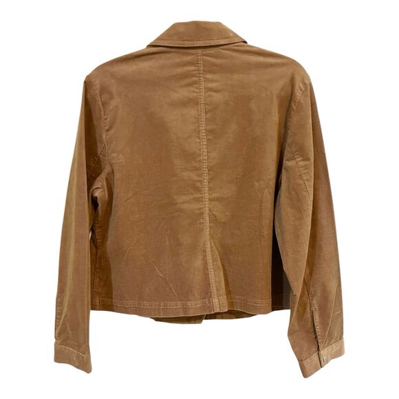 J Jill Washed Rye Brown Jacket NWT LP Petite Large Corduroy Full Zip Moto - Picture 5 of 6
